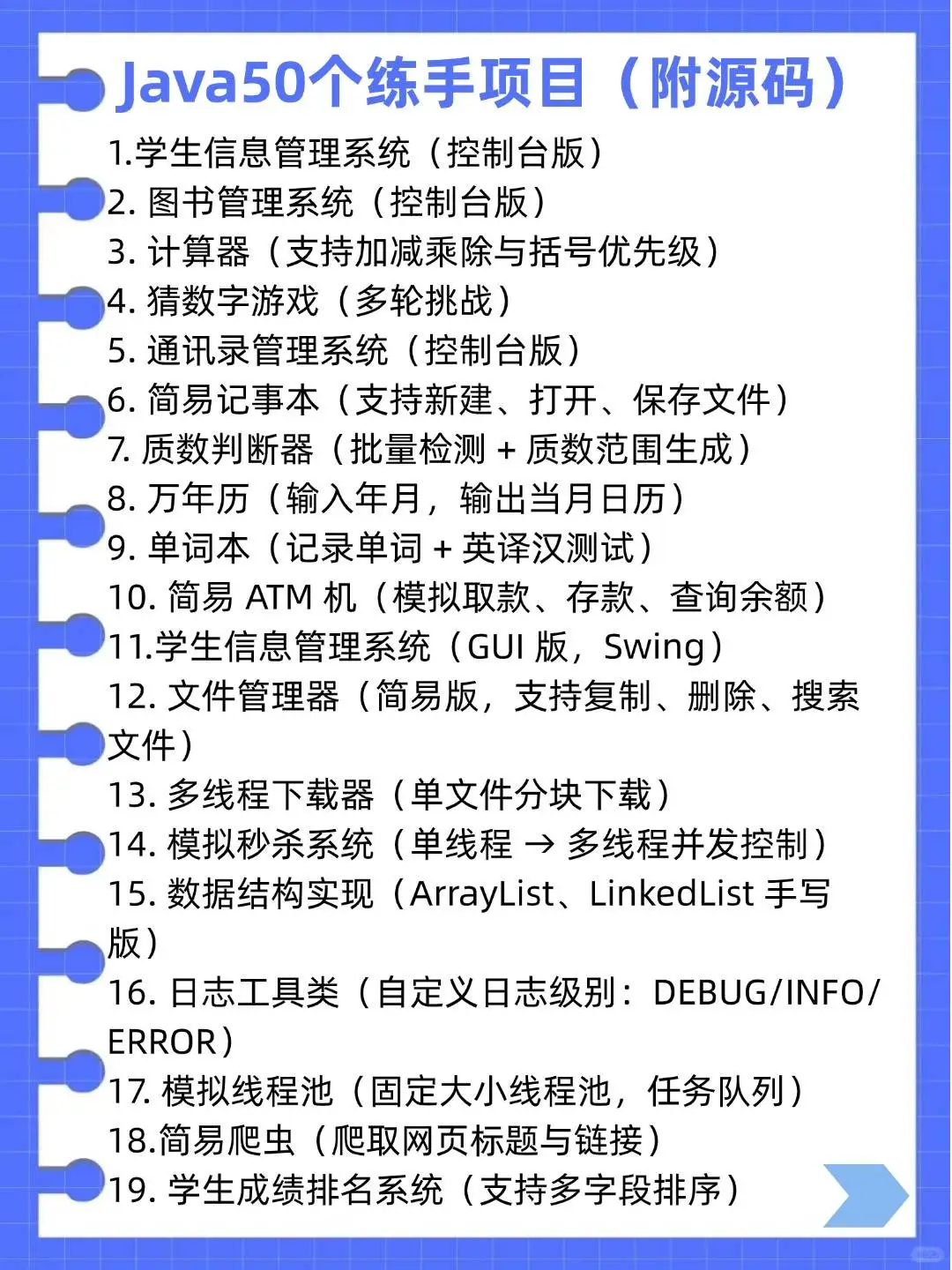 50个Java练手项目（附源码）