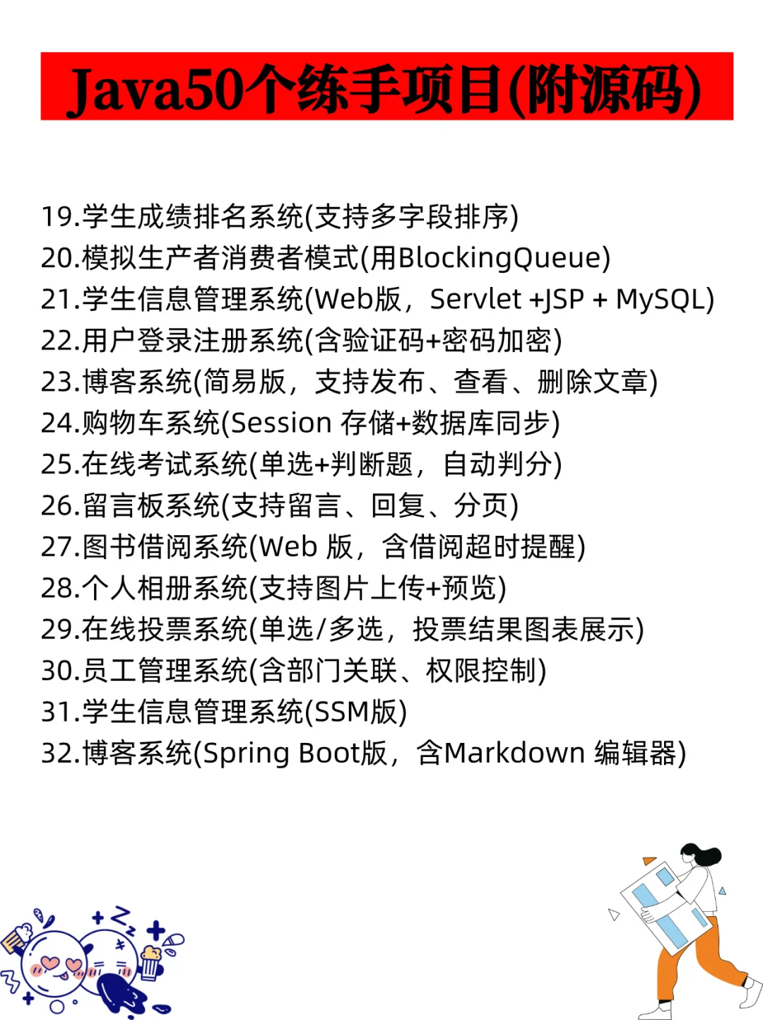 一周练完的55个Java项目，附源码！