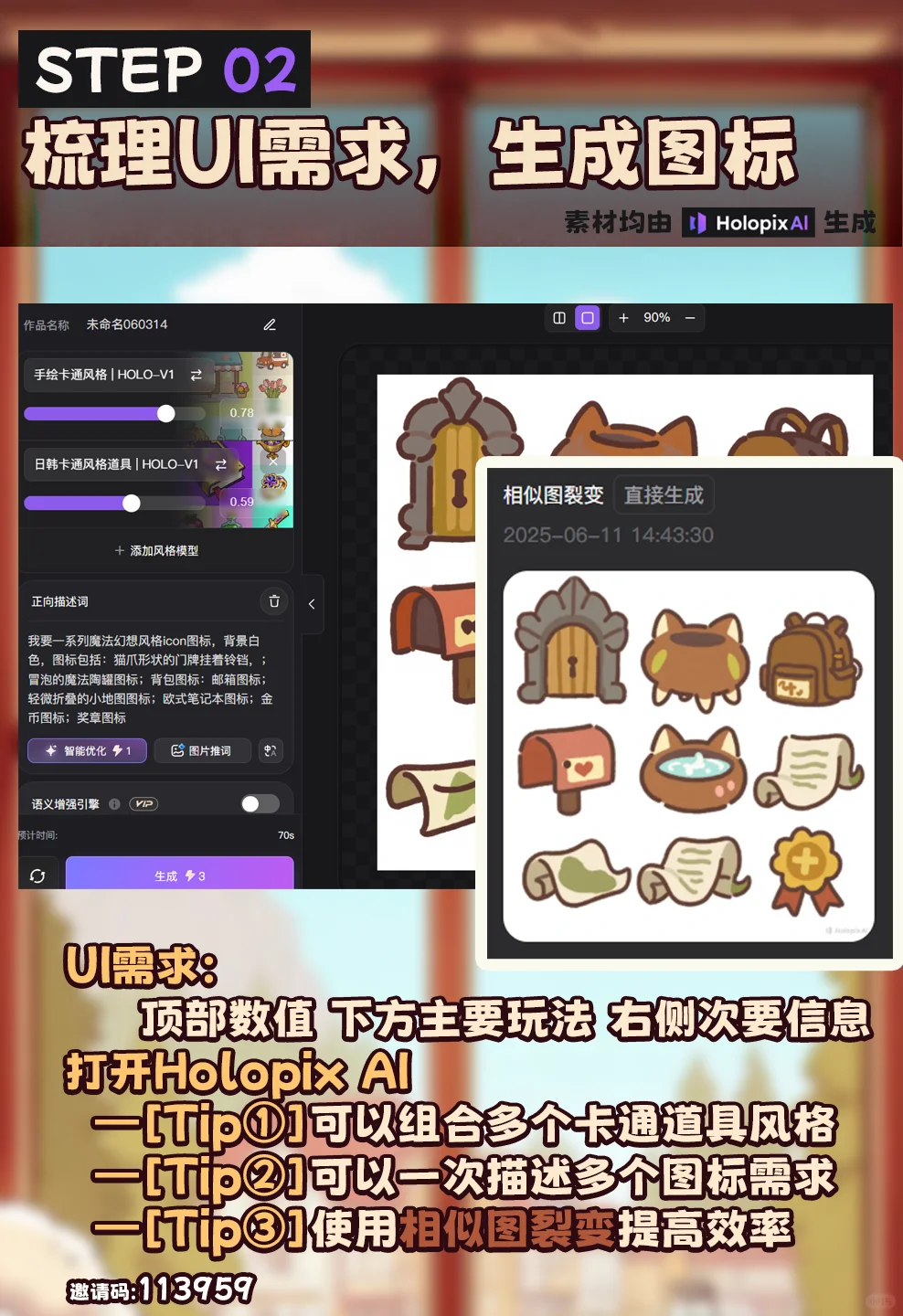 【HolopixAI】试试用AI速通手绘风游戏界面