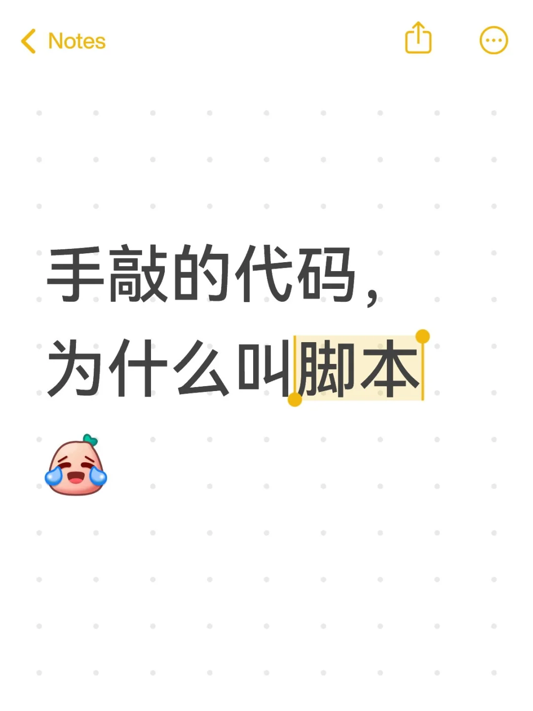 手敲的代码，为什么叫脚本