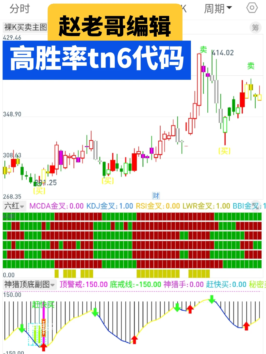 赵老哥编辑高胜率tn6代码，六灯亮🉑上车