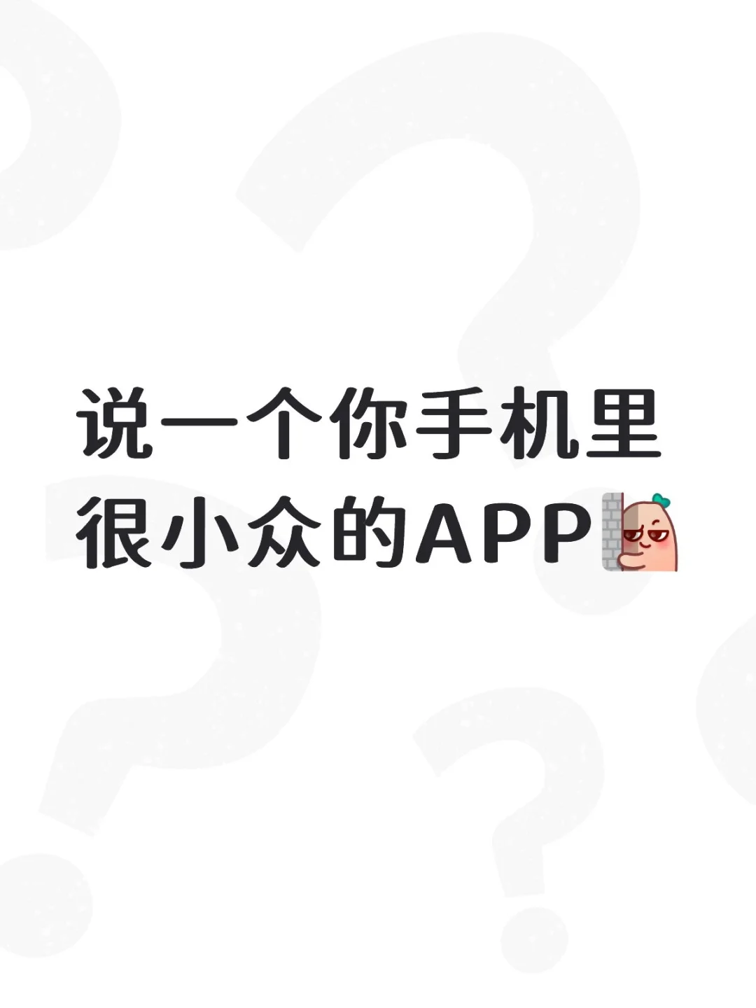 说一个你手机里很小众的APP