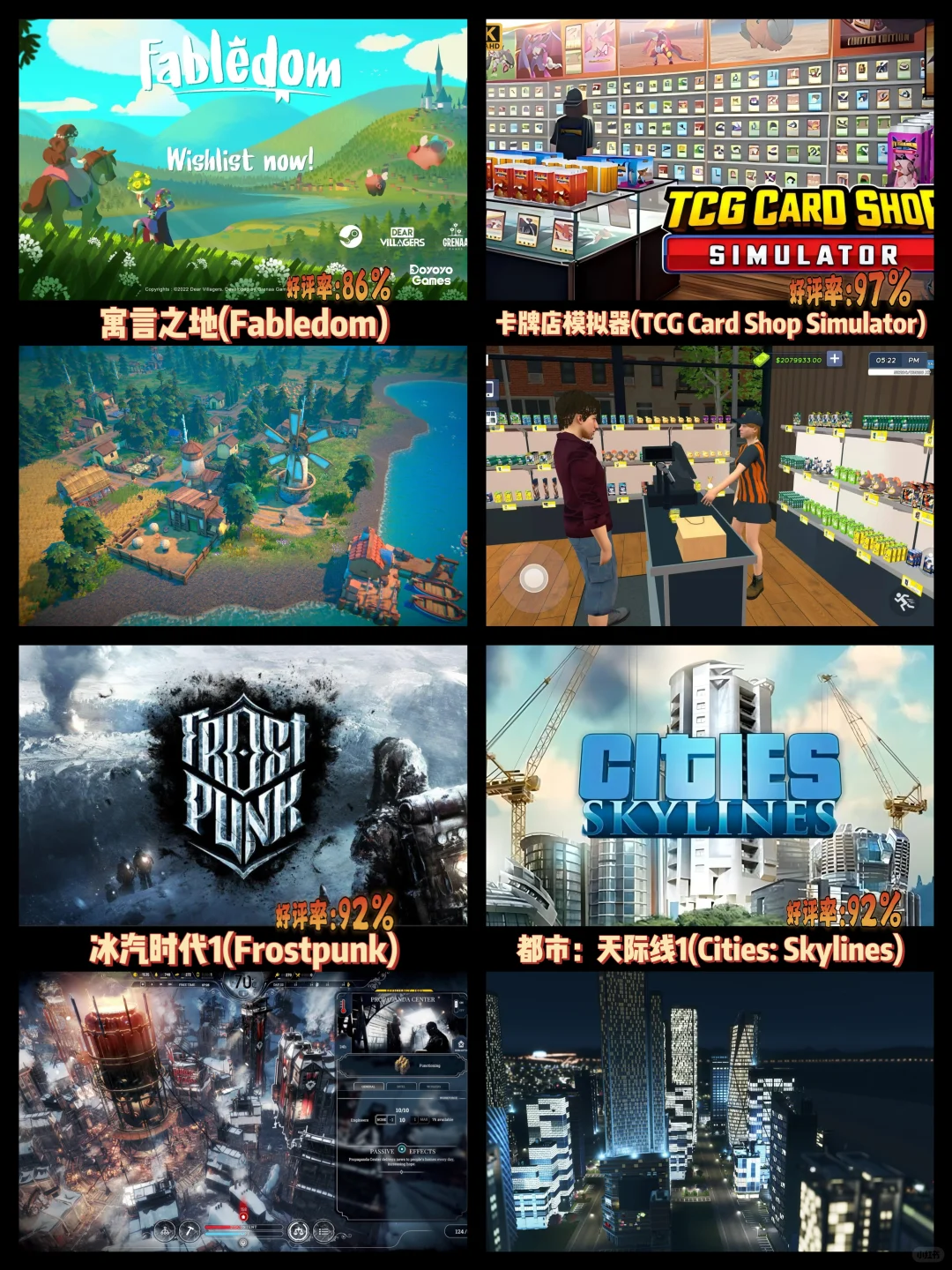 盘点30款Steam好评如潮的模拟经营游戏推荐