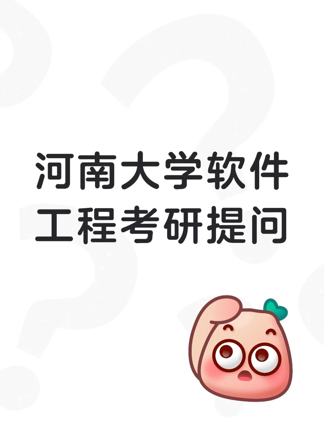 河大软件工程考研提问