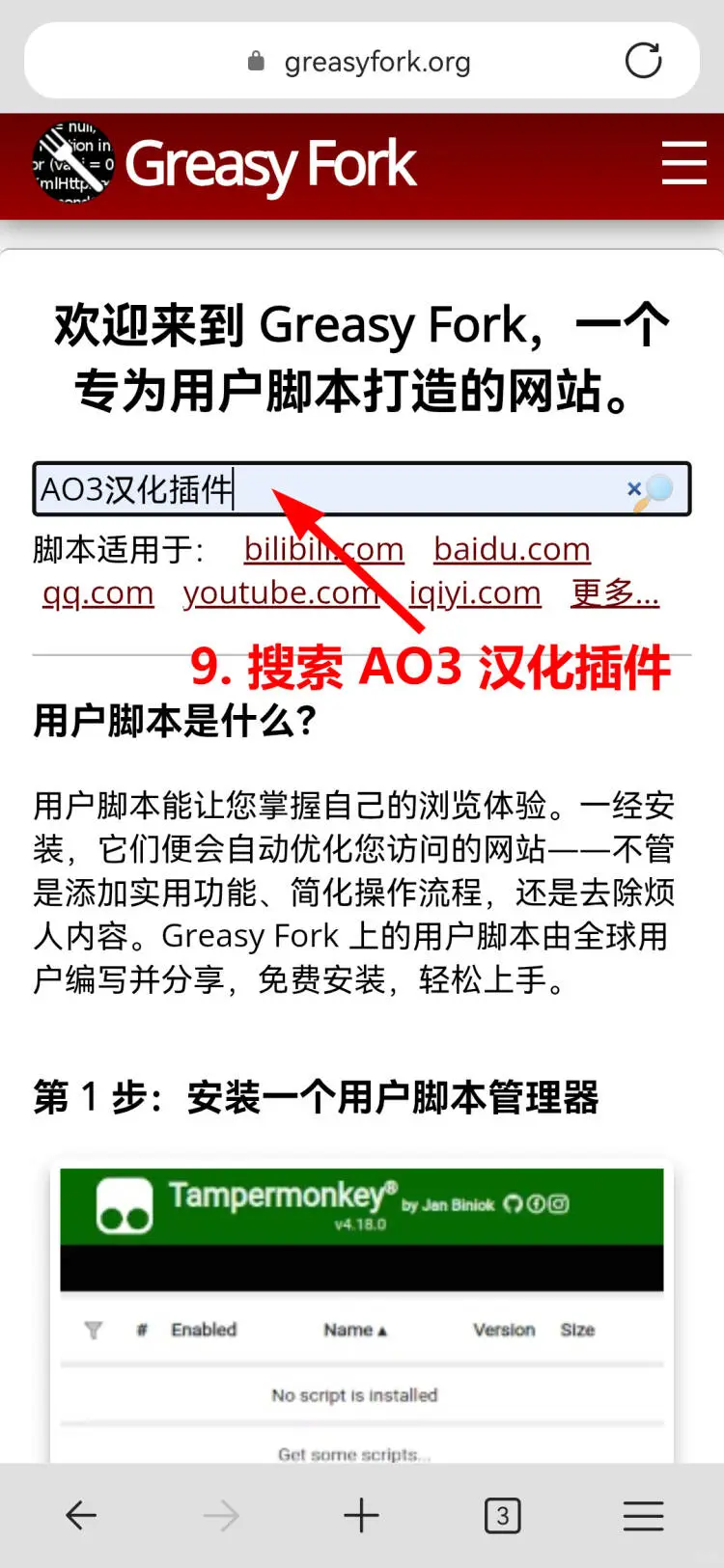 AO3 汉化插件，宝宝级安装教程