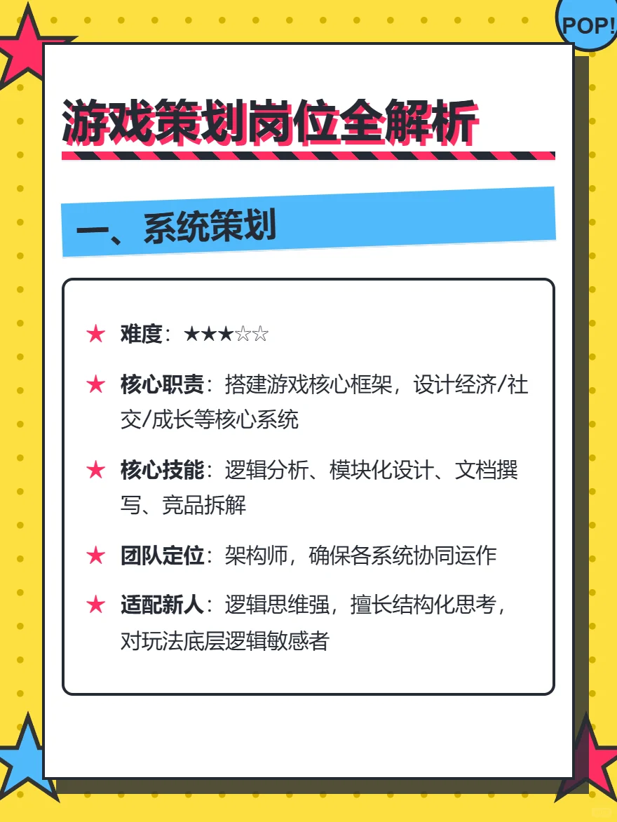 游戏策划岗位全解析