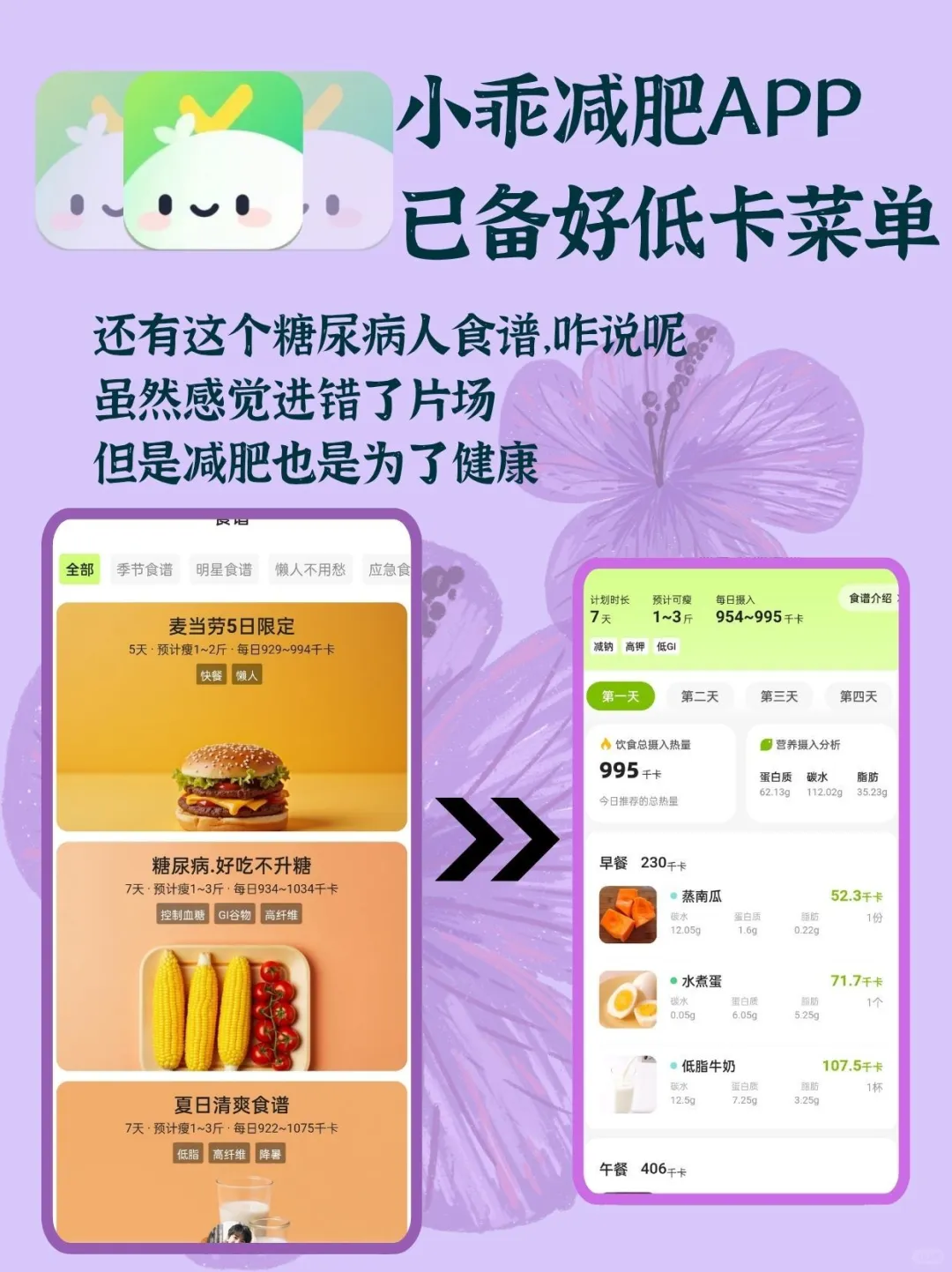 小乖减肥app，已备好低卡菜单