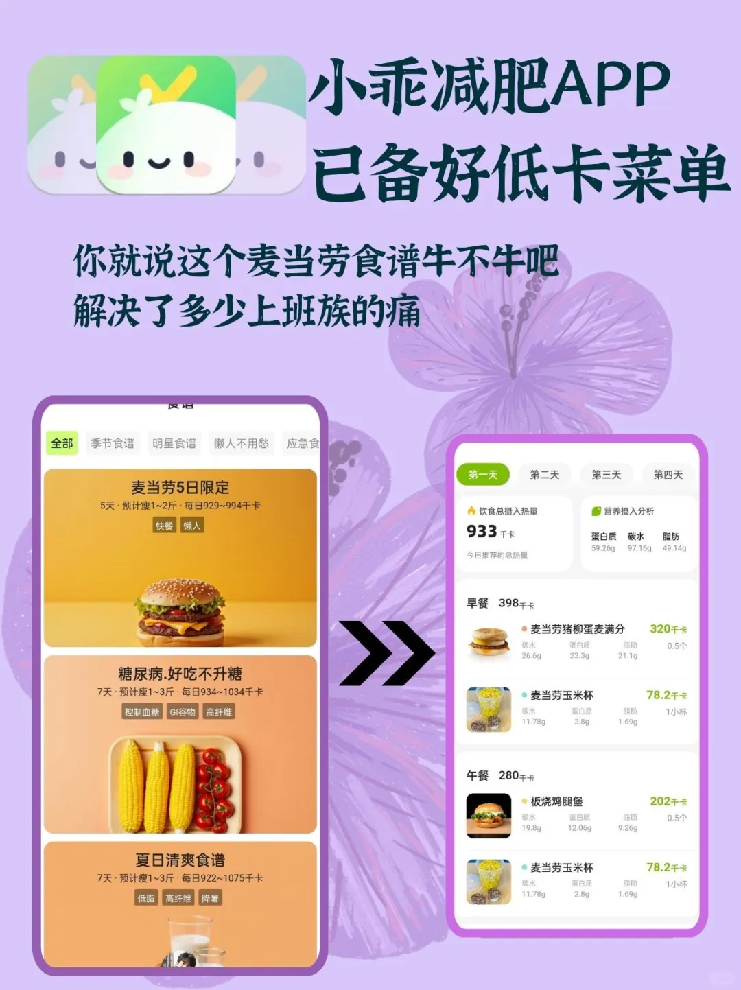 小乖减肥app，已备好低卡菜单
