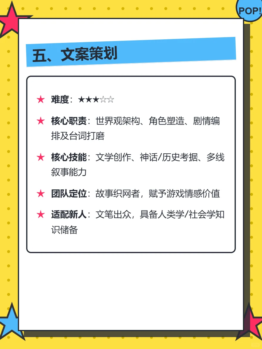 游戏策划岗位全解析