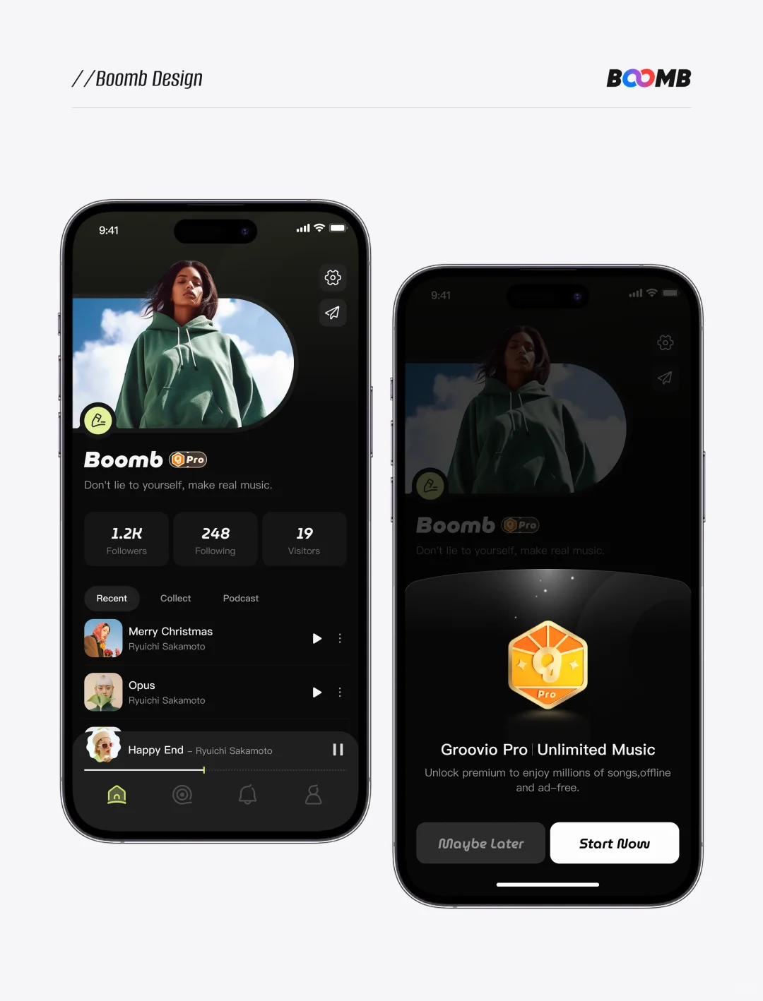 「Groovio」音乐App第3弹：个人页设计