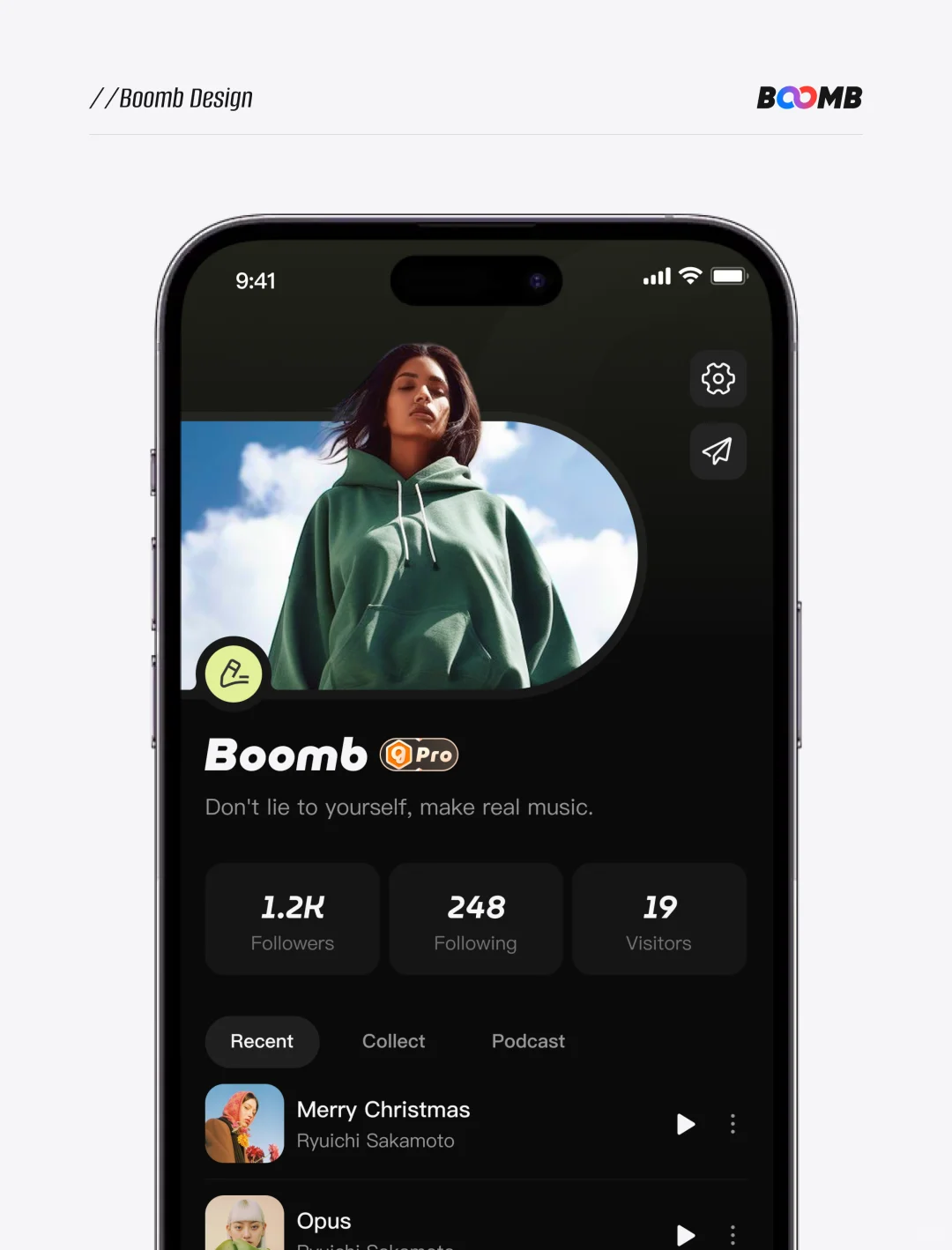 「Groovio」音乐App第3弹：个人页设计