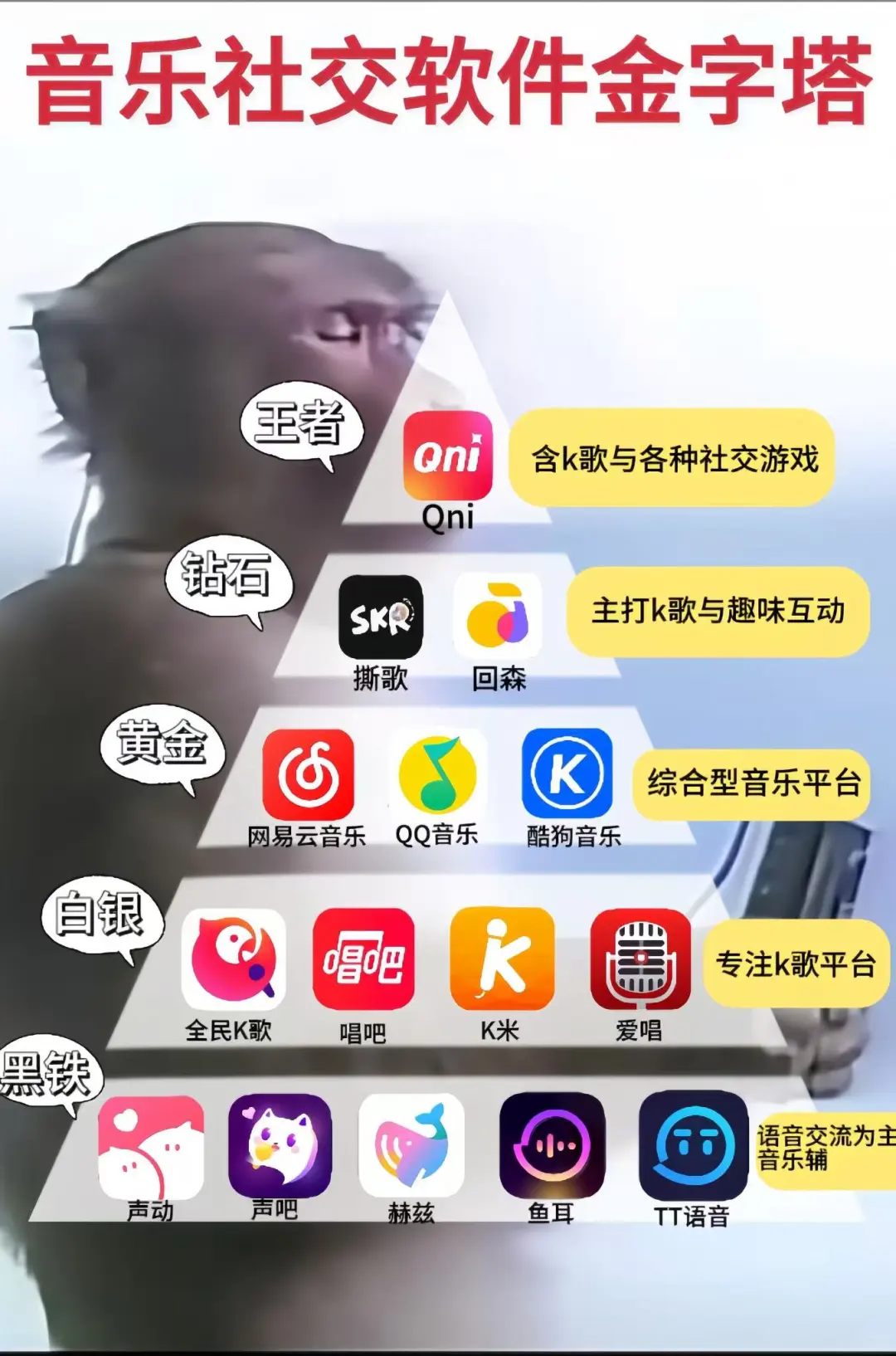 音乐社交软件金字塔