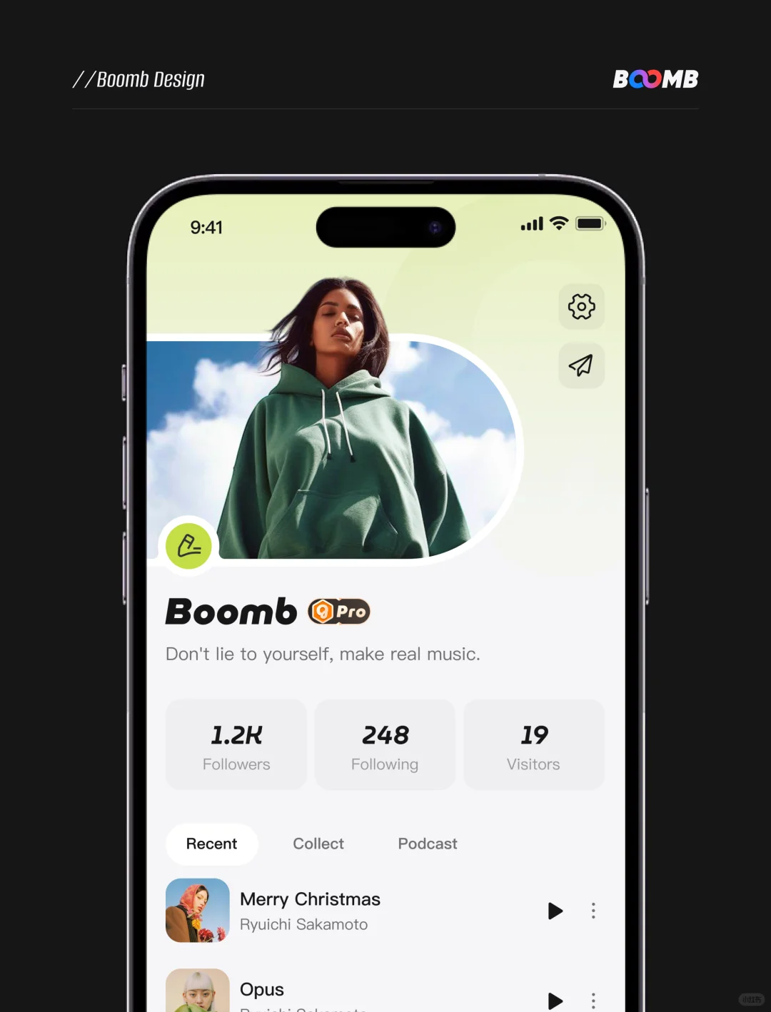 「Groovio」音乐App第3弹：个人页设计