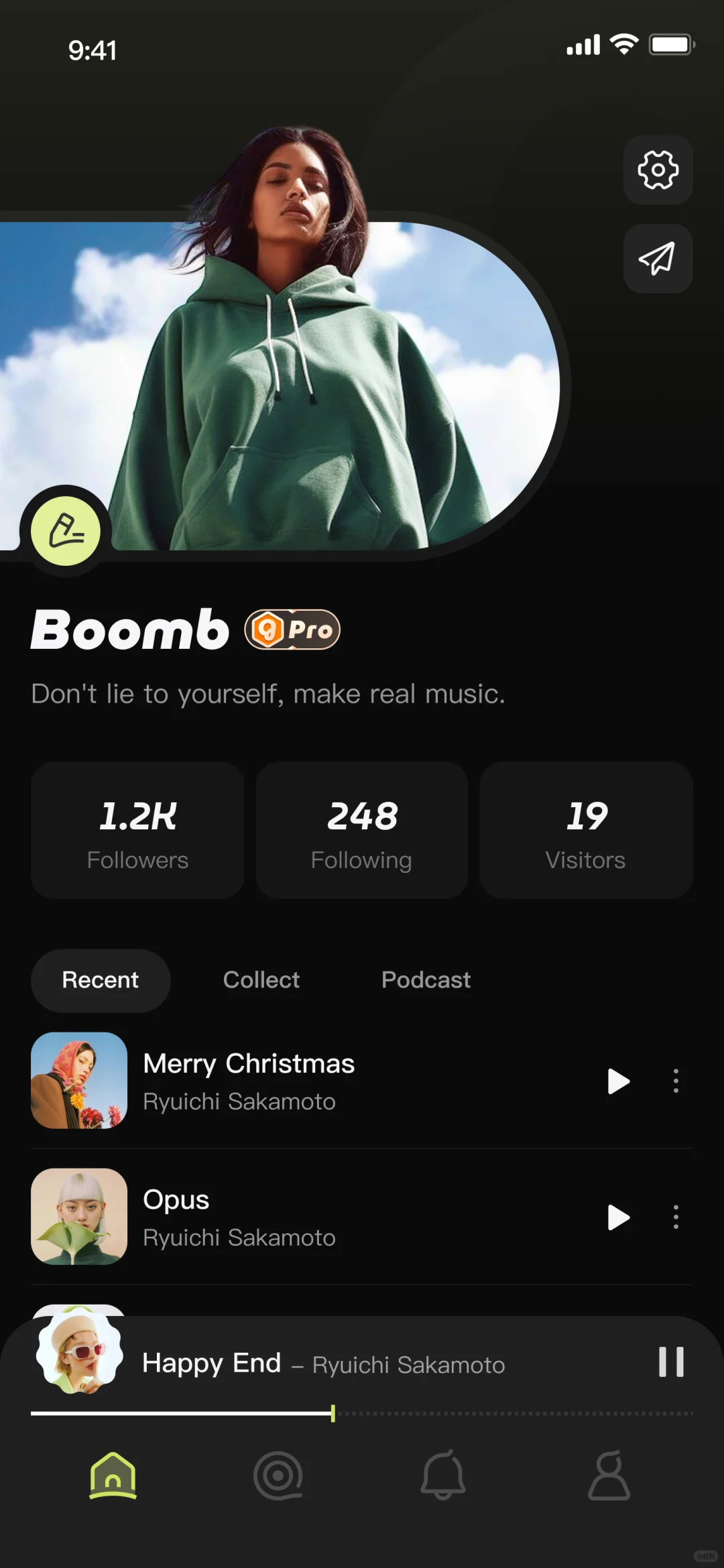 「Groovio」音乐App第3弹：个人页设计