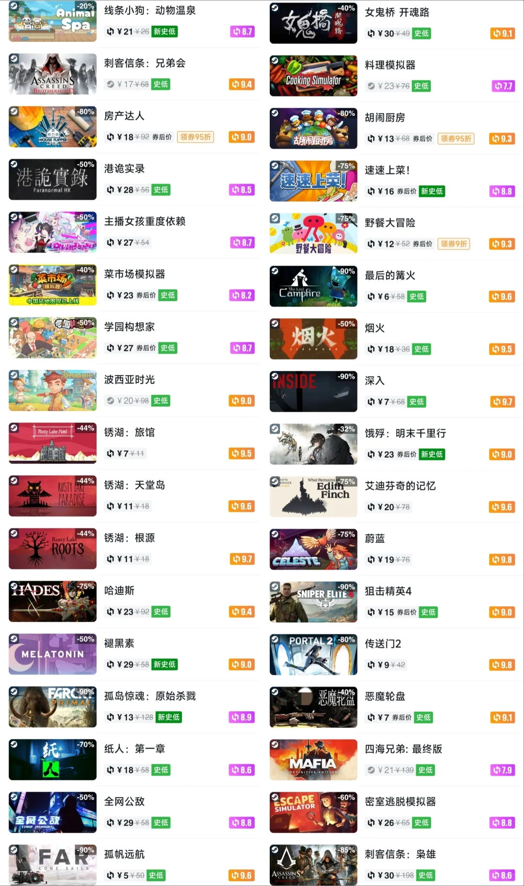 剩余1天！steam秋促热门折扣游戏大汇总！