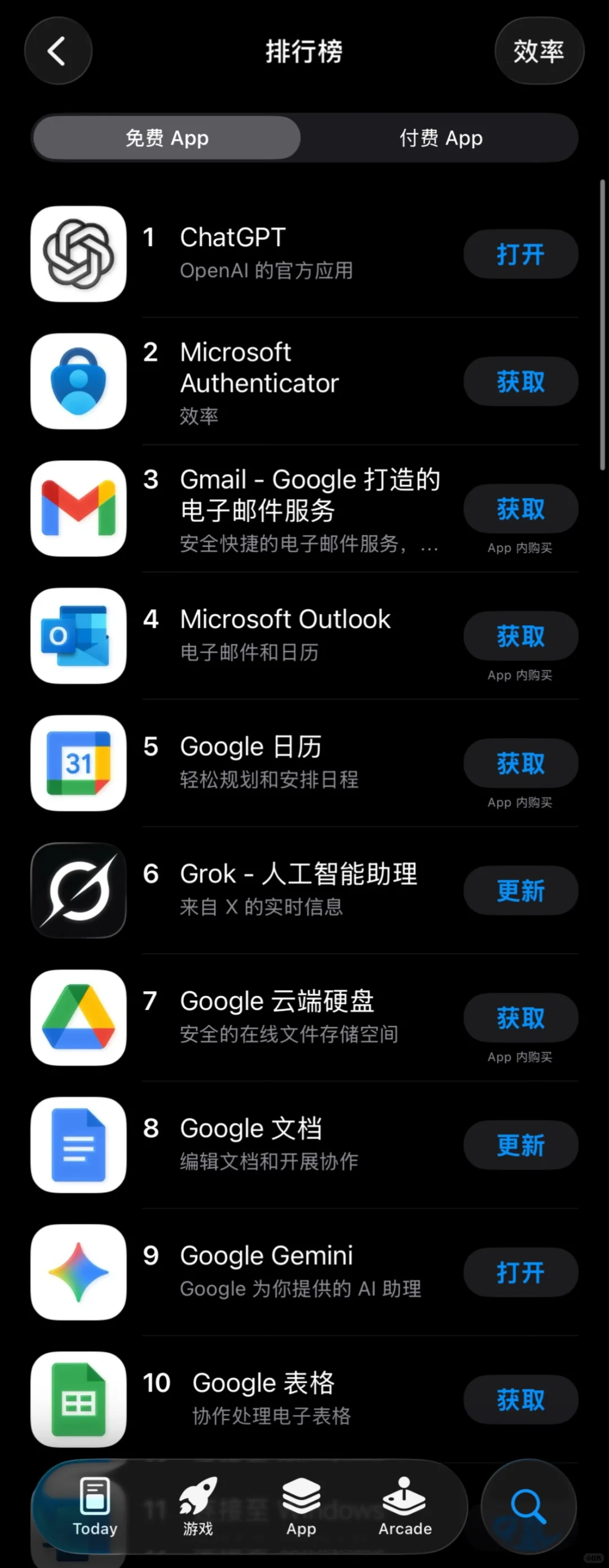 苹果应用商店排名前十的生产力app