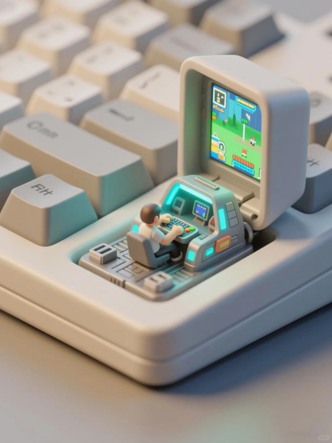 AIGC创作 | 键帽下的游戏厅 酷炫的冒险之旅