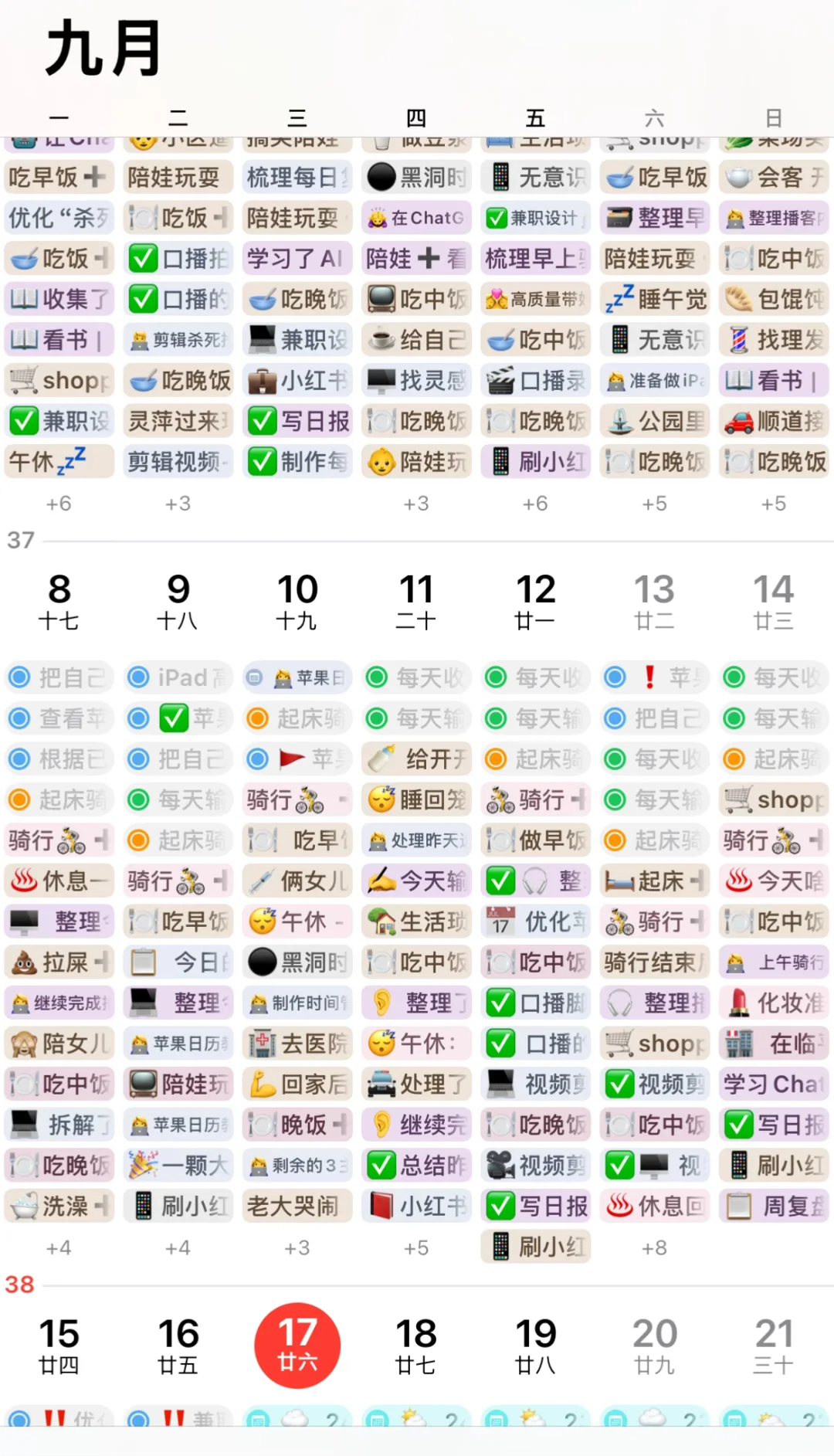 没想到最强手帐软件居然是苹果日历 👍