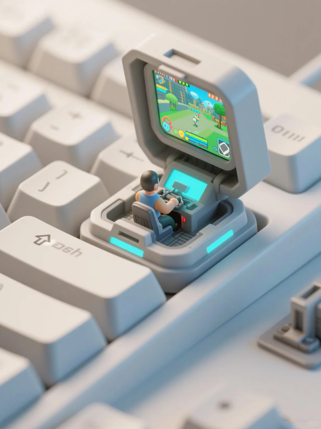 AIGC创作 | 键帽下的游戏厅 酷炫的冒险之旅