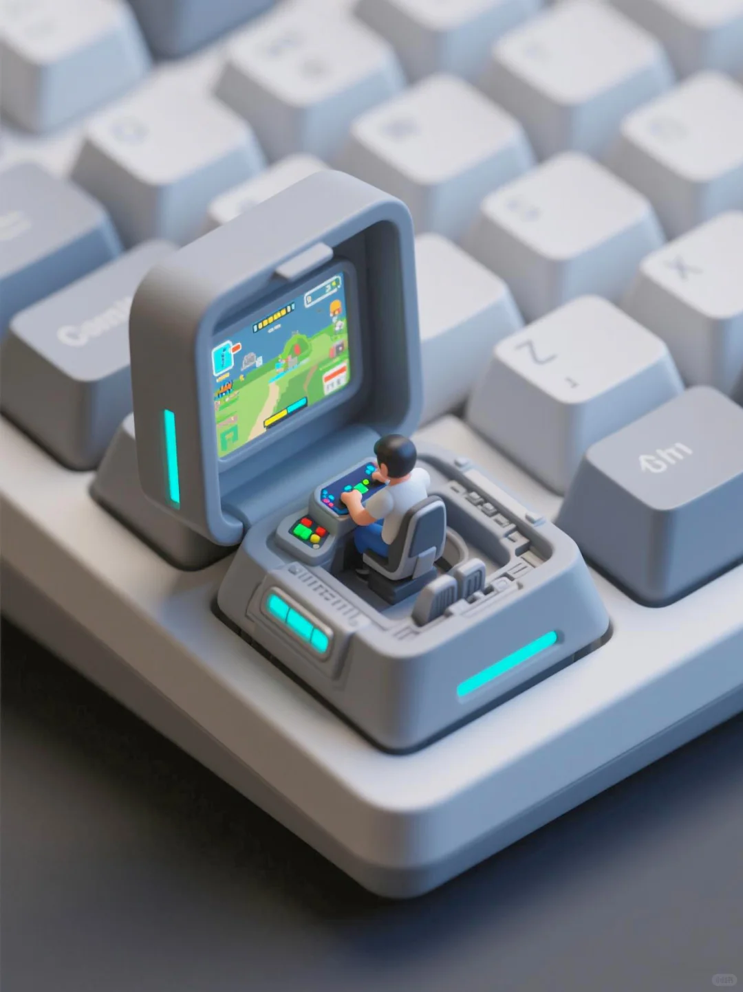 AIGC创作 | 键帽下的游戏厅 酷炫的冒险之旅