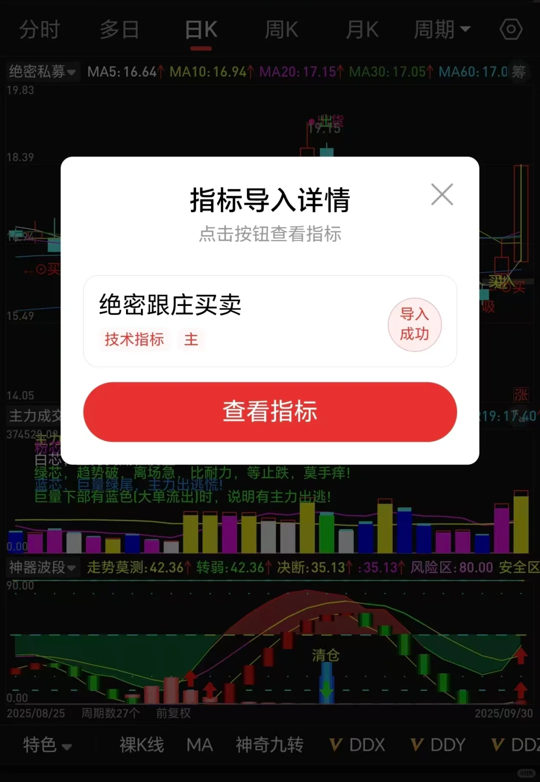 通达信绝密指标【绝密跟庄】，tn6源码分享