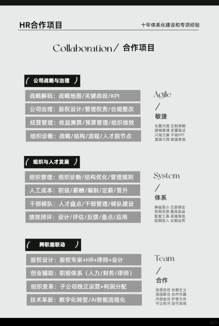 独立顾问｜HR体系托管+临时高管