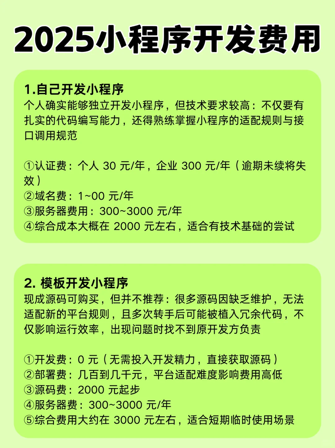 2025年小程序开发费用小程序定制开发价格！