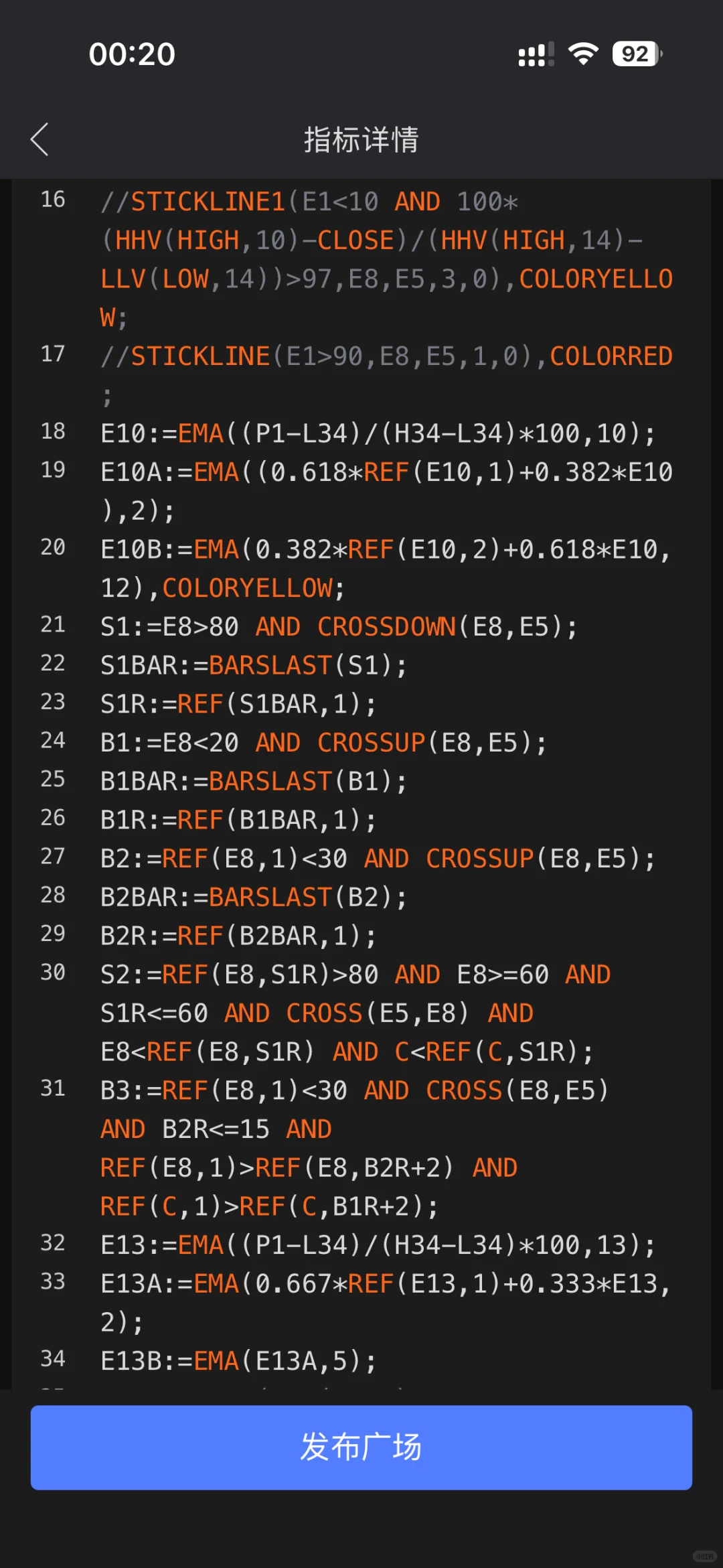 副图指标源码分享：顶底背离