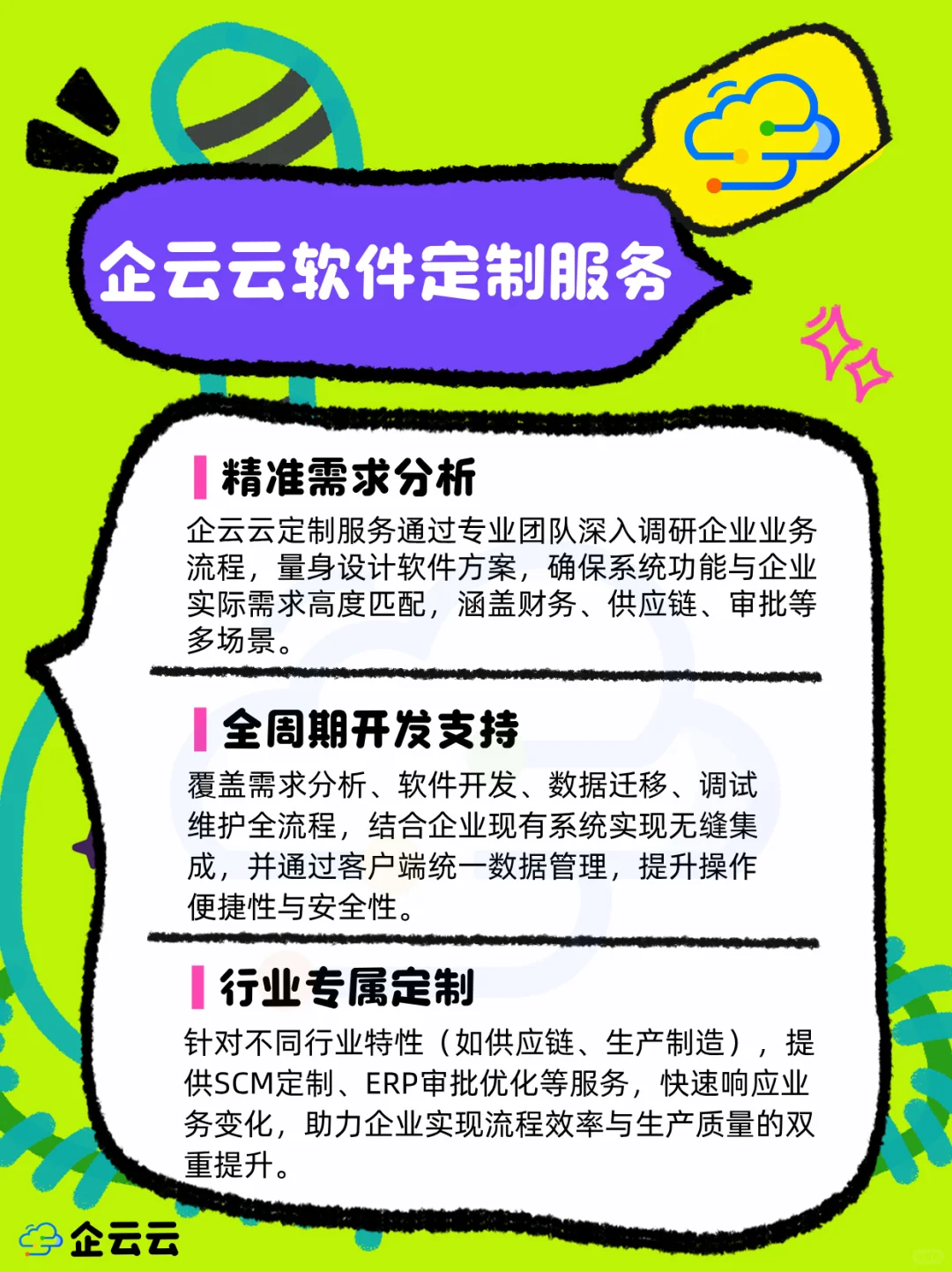 软件开发定制找企云云，个性需求完美实现！