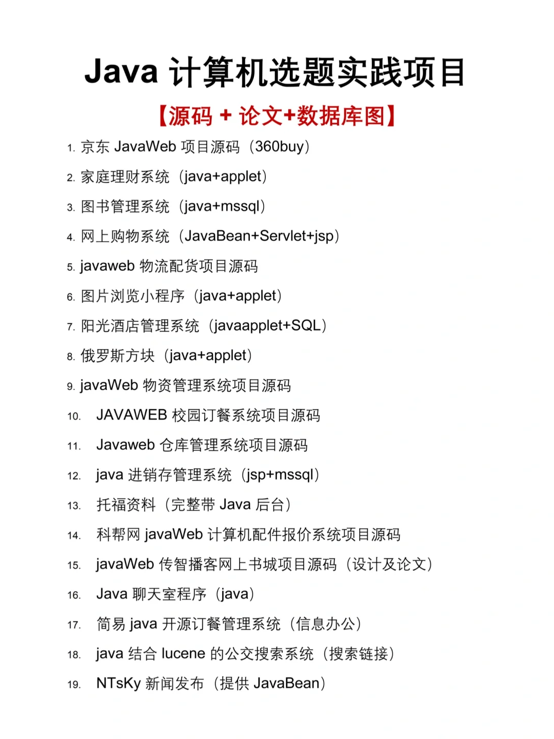 🎬Java 项目源码 + 论文+数据库图