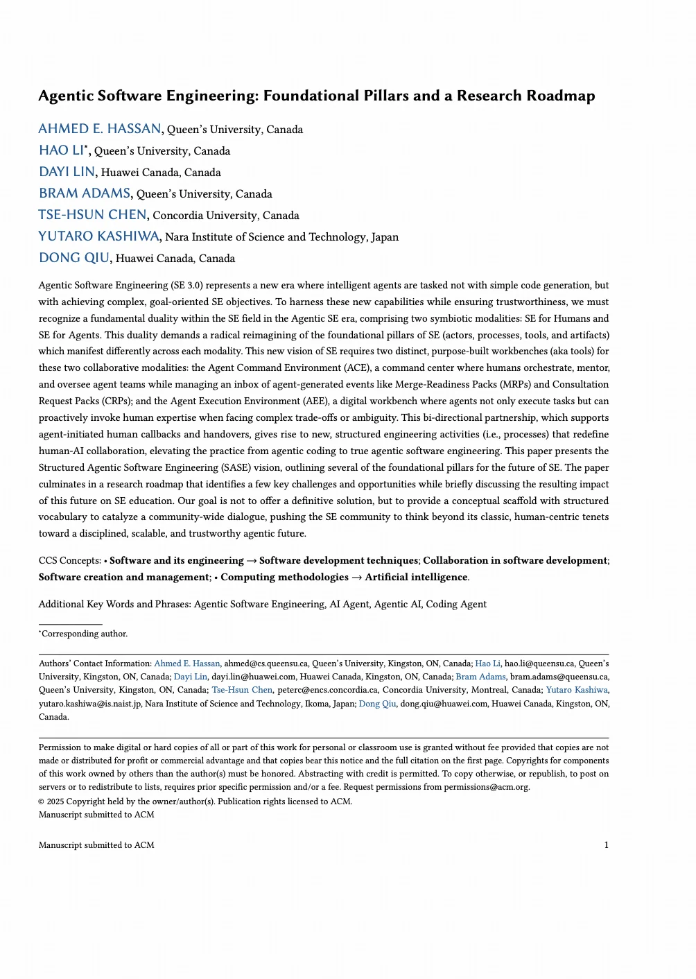 女王大学、华为团队：Agentic软件工程综述