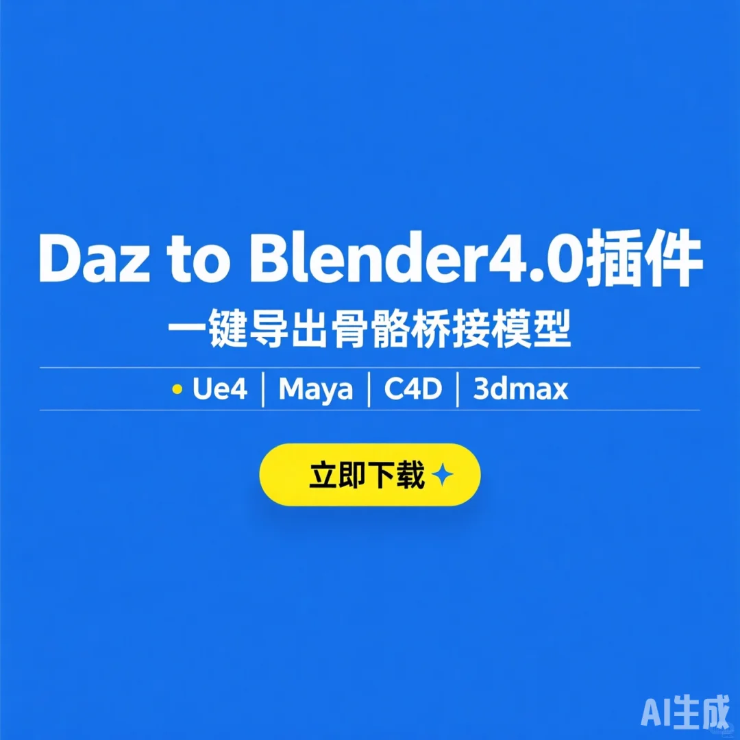 Daz转Blender4.0插件|一键导