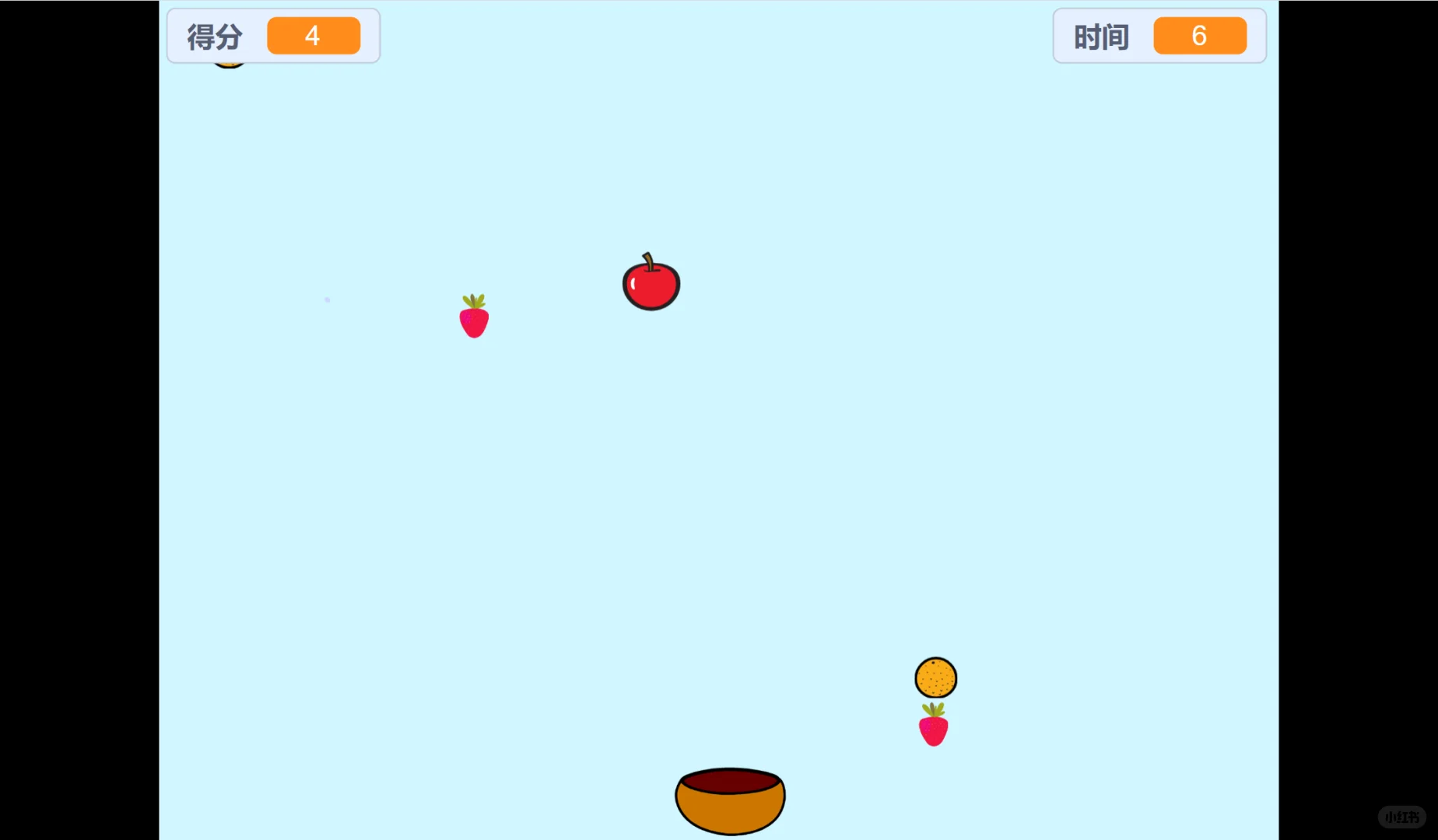 Scratch接水果小游戏