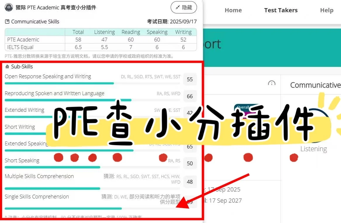 如何查PTE小分：PTE小分插件使用指南