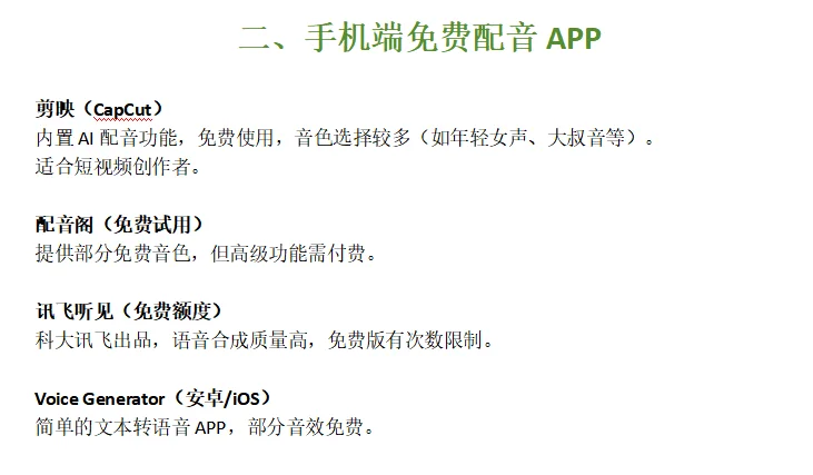 一些免费的配音软件