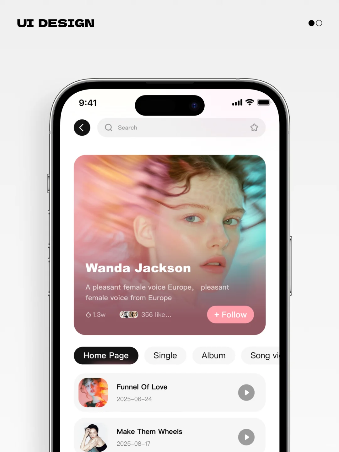 原创设计｜色彩清新的音乐ui界面