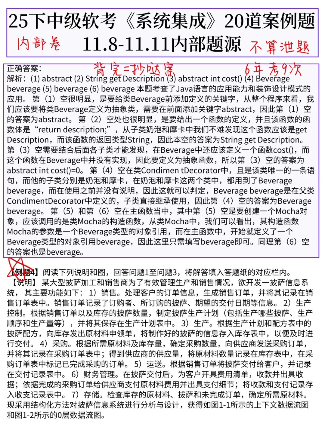 11.8软件设计师，就这20题，背完保底50+