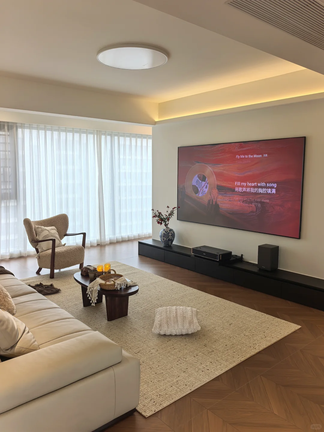 大白墙配百寸电视🎬省钱超耐看！附尺寸