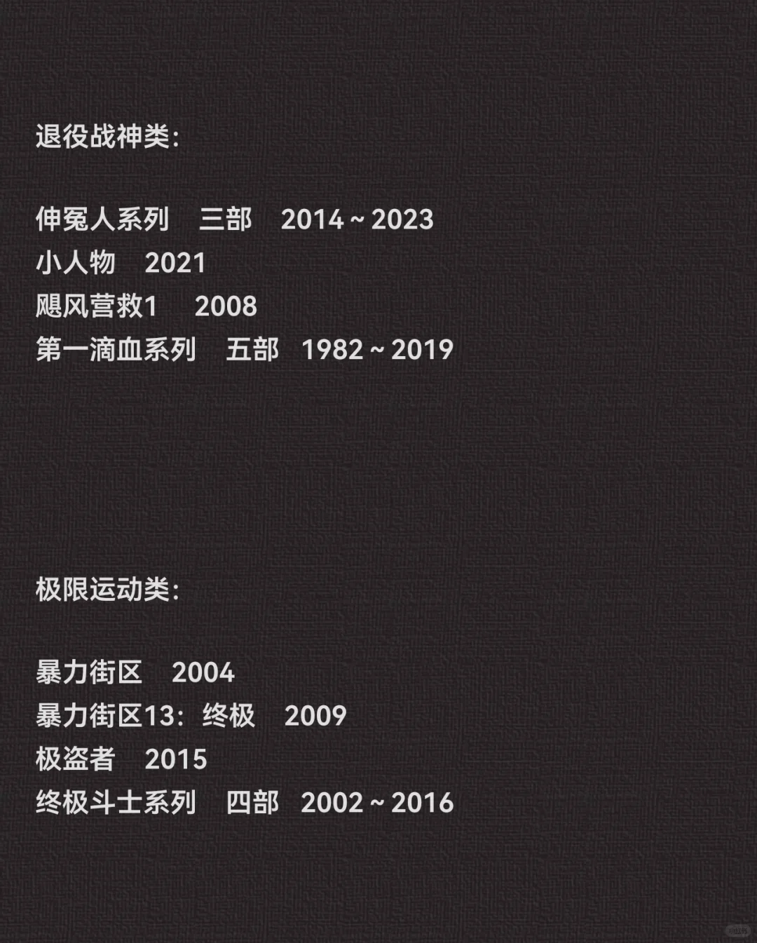 过百部高质量动作片爽片