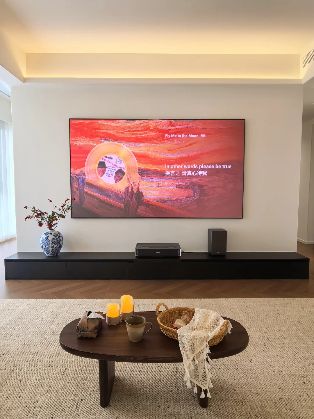 大白墙配百寸电视🎬省钱超耐看！附尺寸