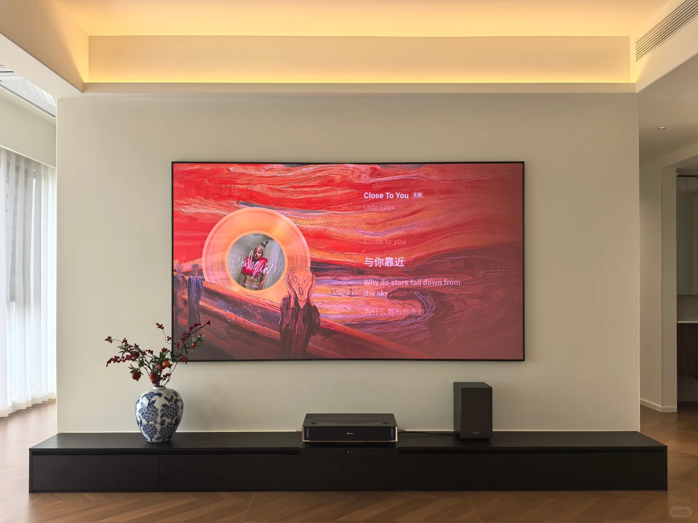 大白墙配百寸电视🎬省钱超耐看！附尺寸