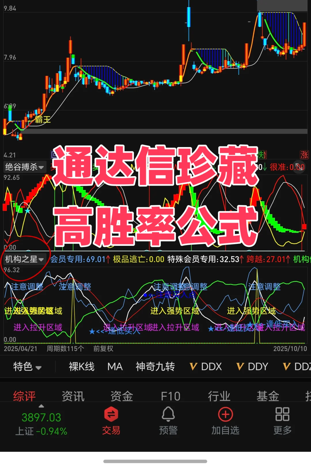 机构之星高胜率公式源码，打板新思路