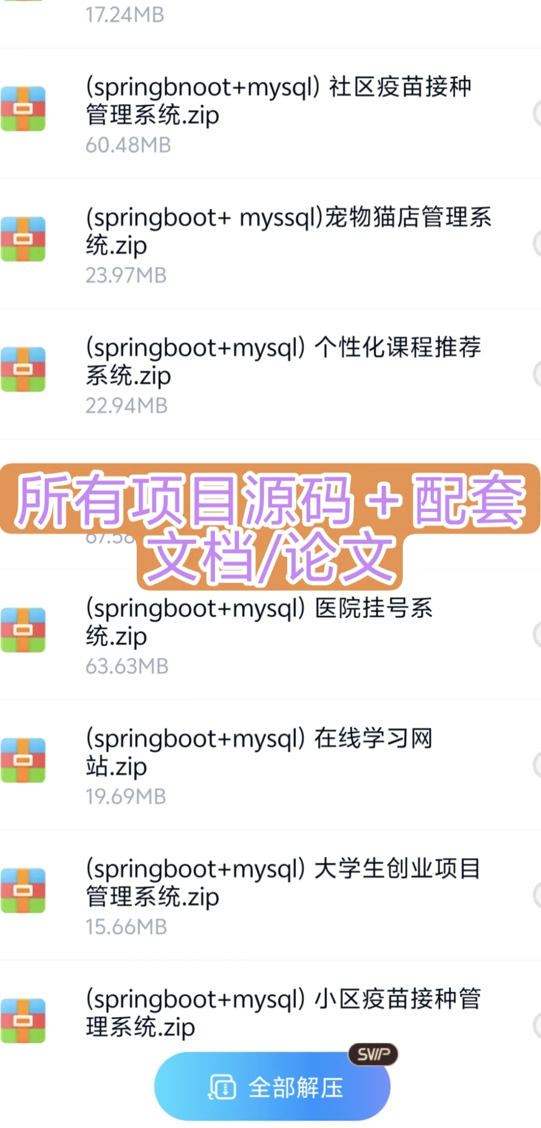 🔥 3000+套超全SpringBoot项目+论文合集