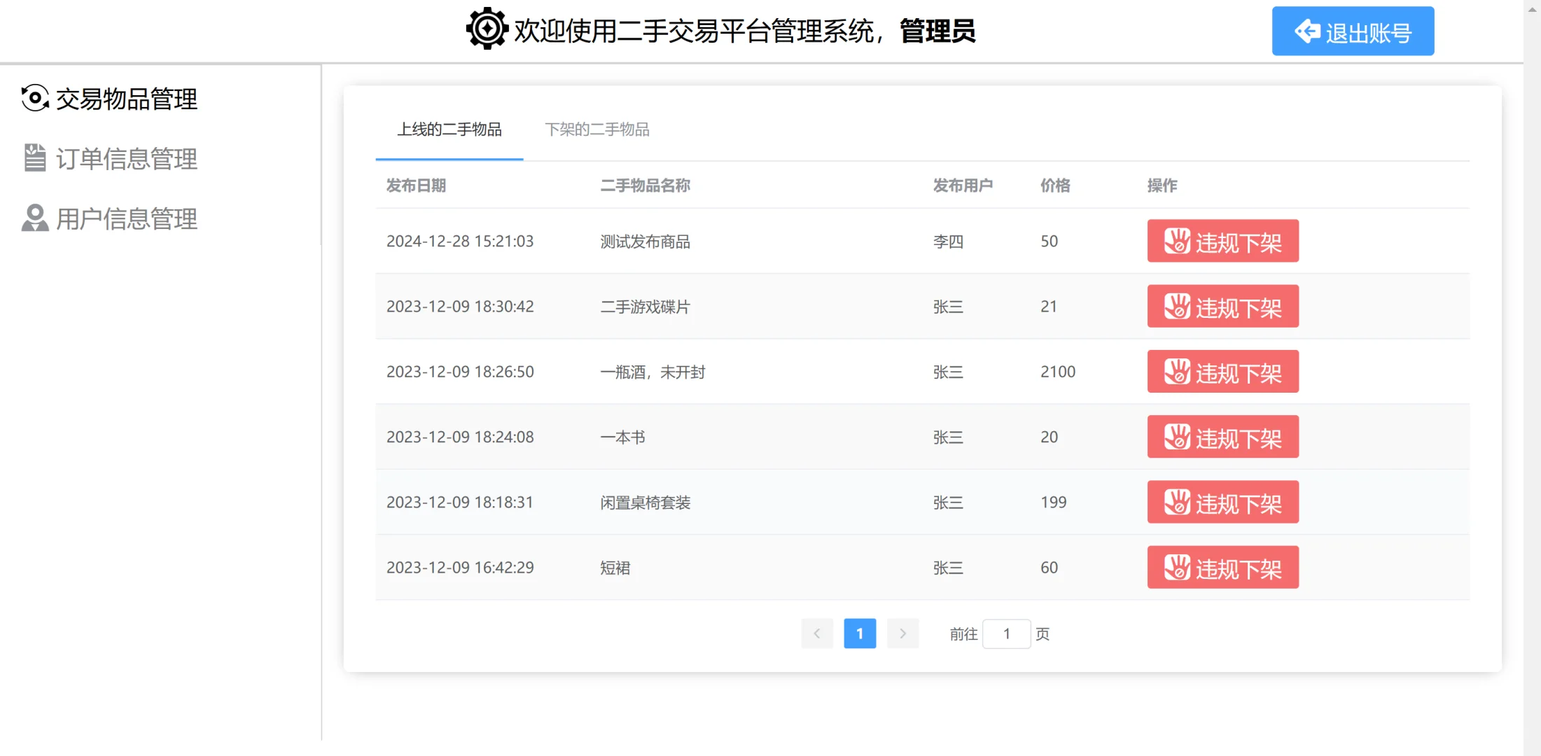 springBoot+Vue 二手交易平台