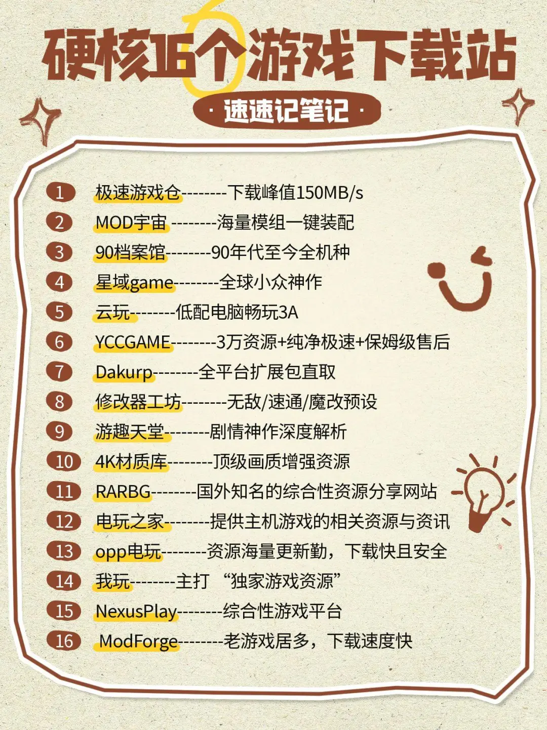 16个｜单机游戏下载网站｜大部分免费｜收藏