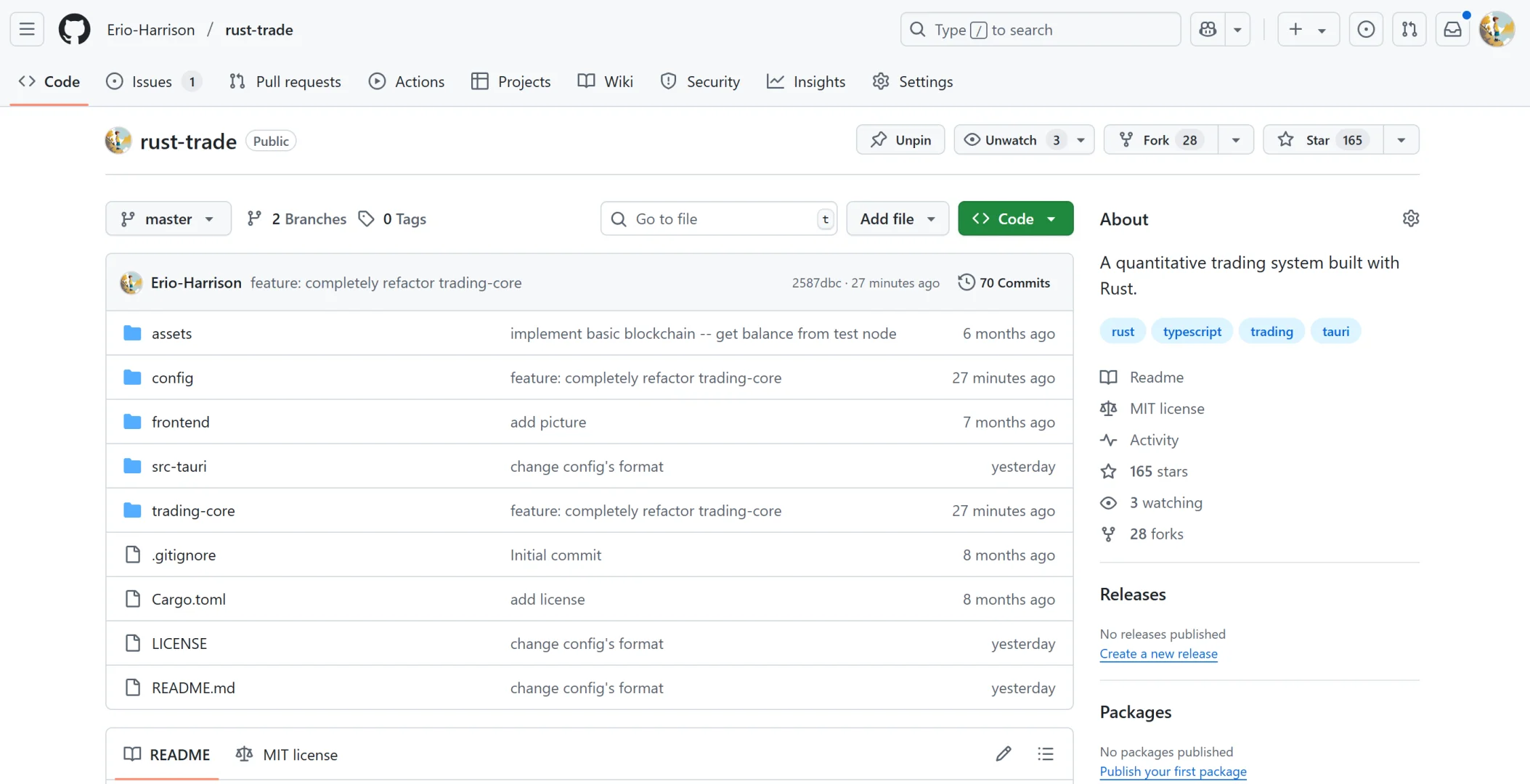 开源了一套rust量化交易系统