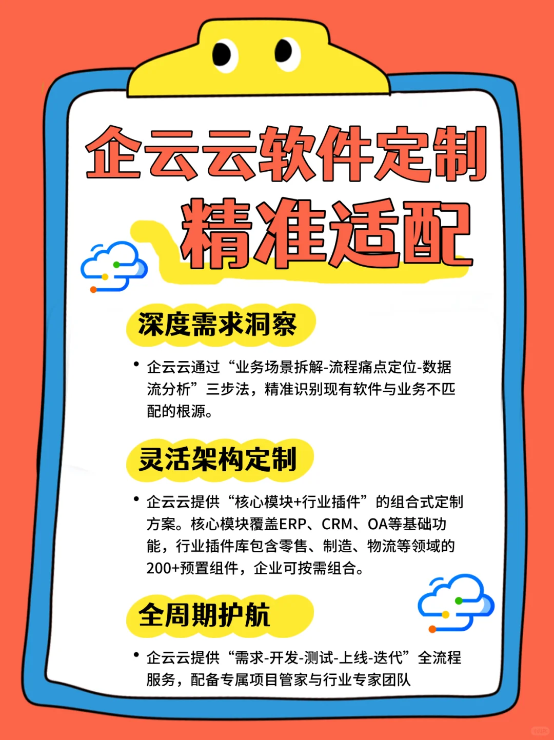 现有软件不匹配业务？企云云定制方案来适配