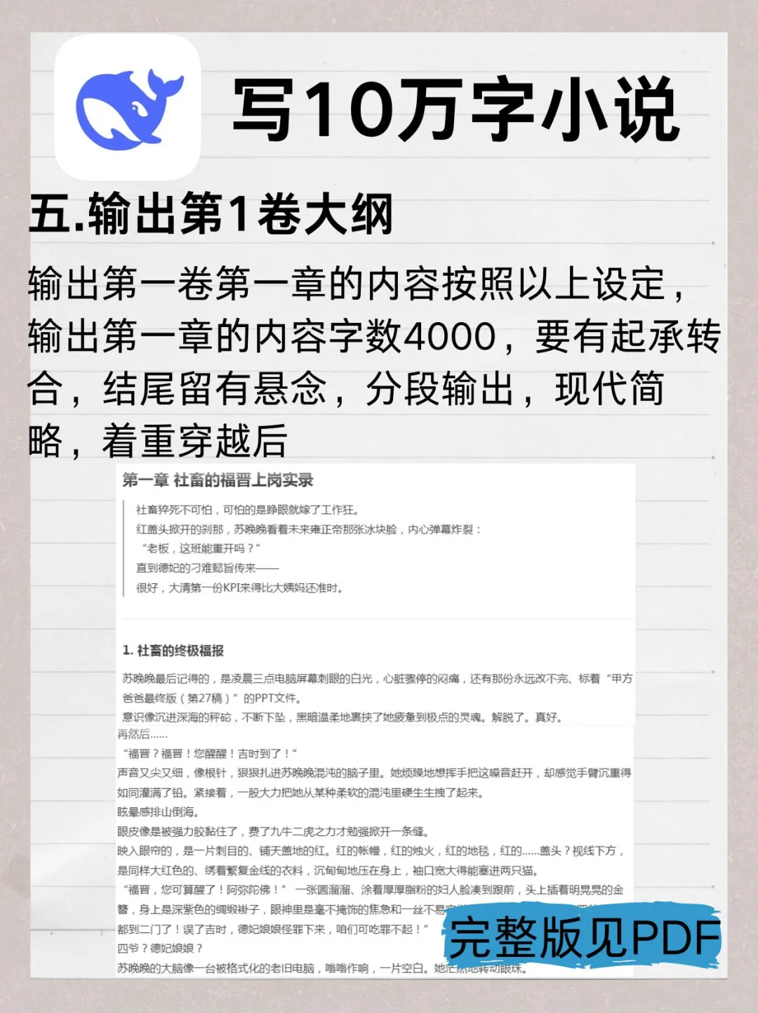 deepseek+写小说，简直就是王炸组合！！