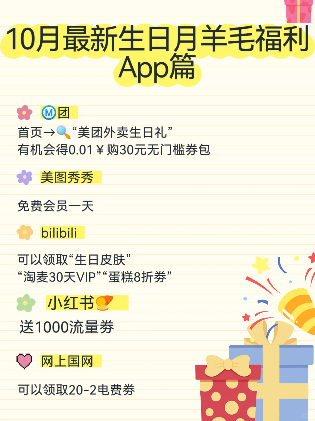 10 月生日党必冲 APP 羊毛合集👀