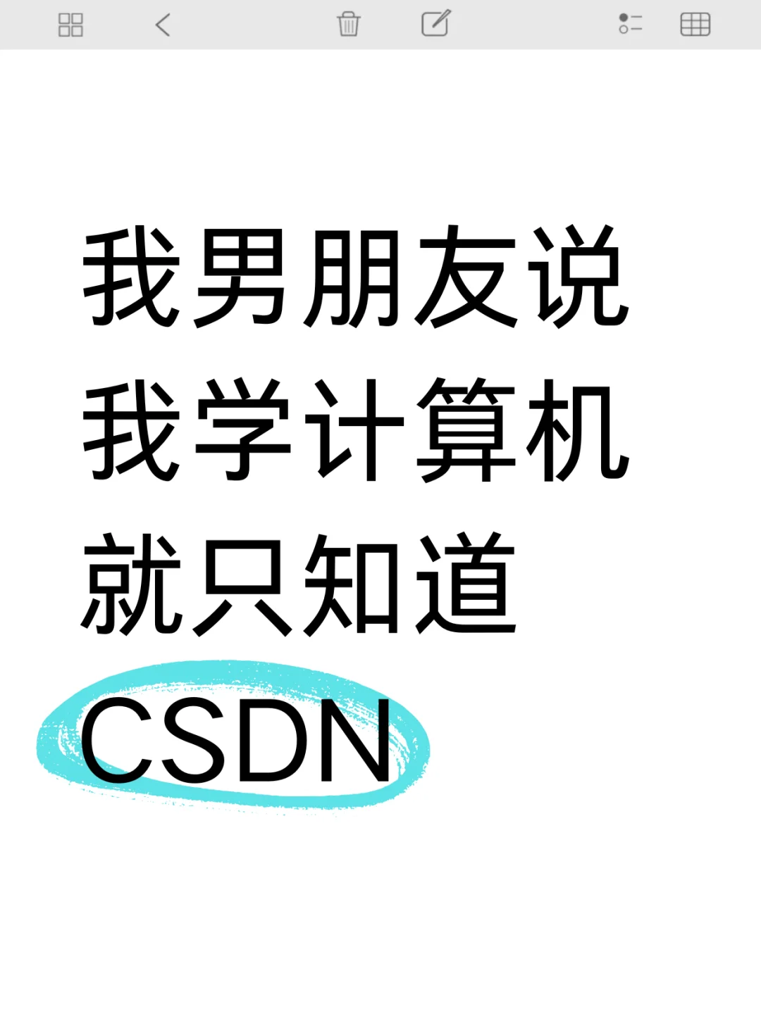 我男朋友说我学计算机就只知道CSDN……